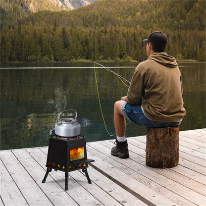 Fire Wood Heater with Burner Stove Camping Tent