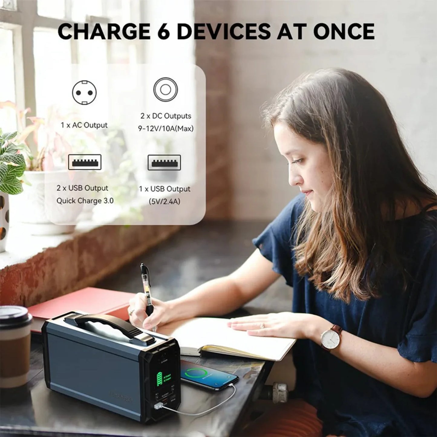 240V portable power station equipped  generator and 60W foldable solar panels