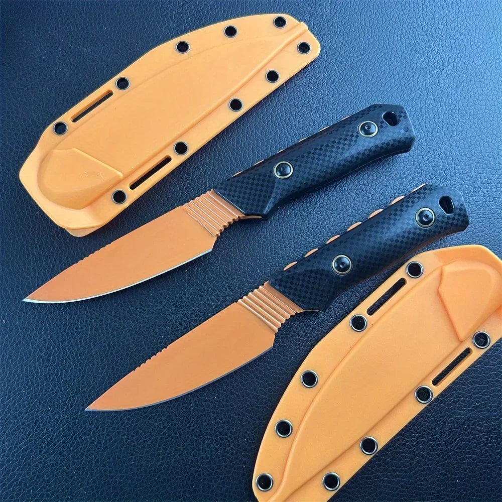 Fixed Blade Knife D2 Blade Stonewashed Camping Equipment Straight Knife with  Sheath