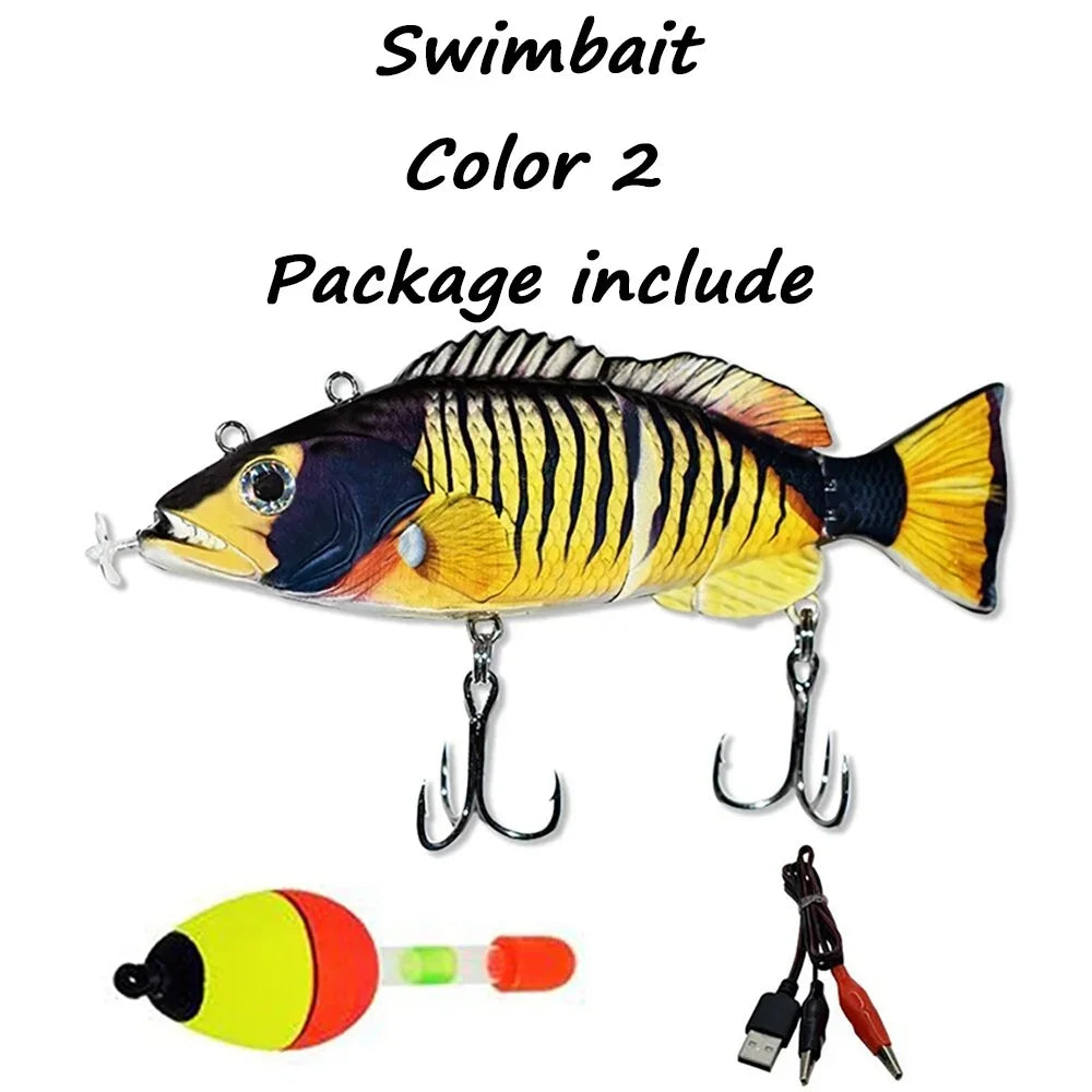 New Fishing Bait Electric Auto Swimming Luress 4-Segment Wobblers For Outdoor Sport Swimbait Fishing Lure USB Rechargeable