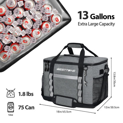 75 Cans  Cooler Bag Collapsible Cooler Ice Chest Large Leakproof Camping Cooler
