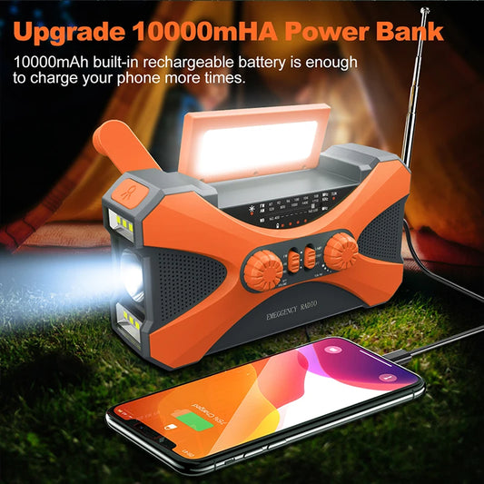 Emergency Radio Solar Hand Crank LED Flashlight/Reading Light/SOS Alarm Survival Tool