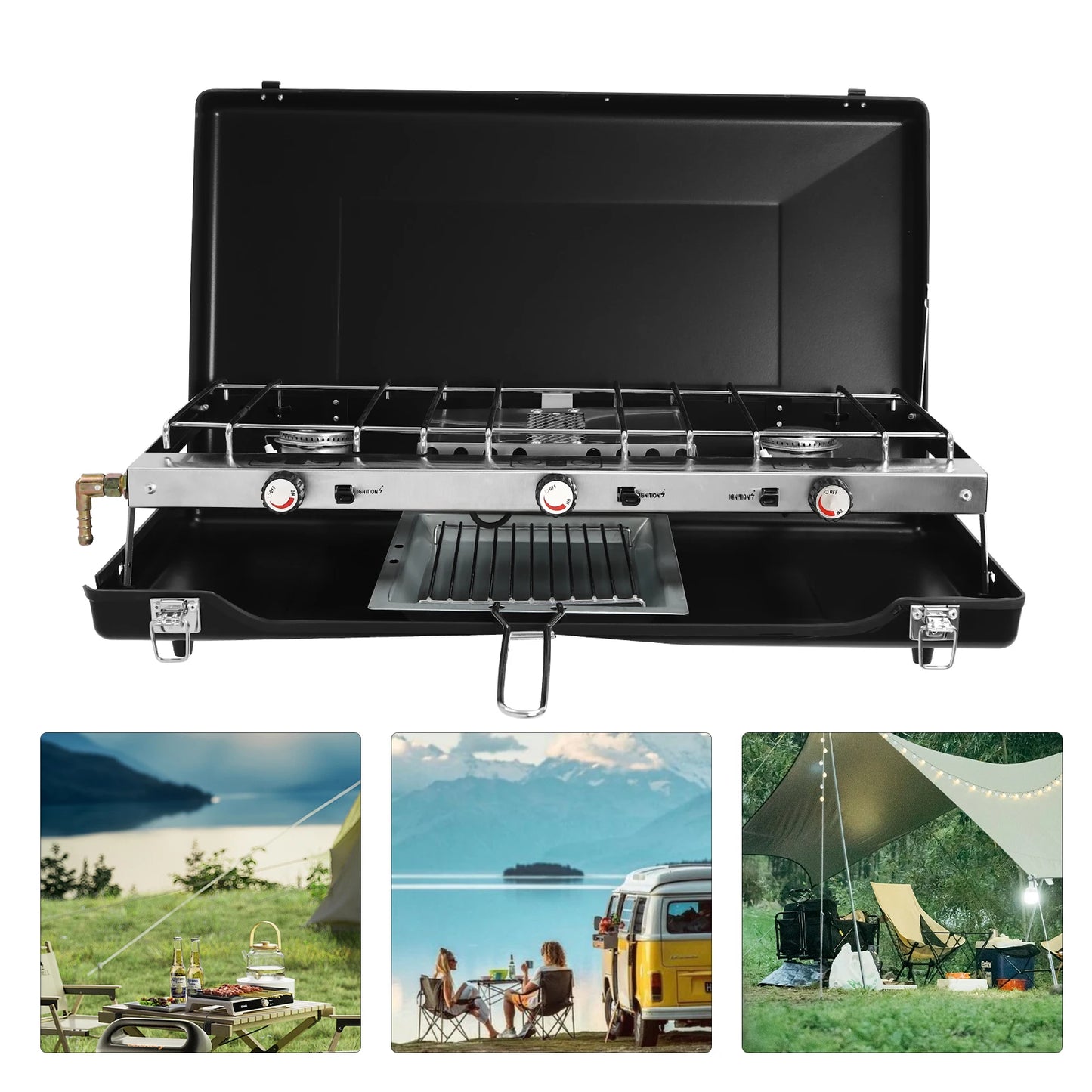3-Burner Gas Camping Stove