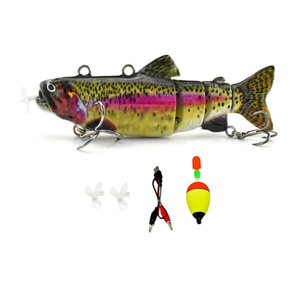 NEW 3.5in Automatic Swimbait Robotic Electric Fishing Lure Auto Multi Jointed Bait USB Rechargeable