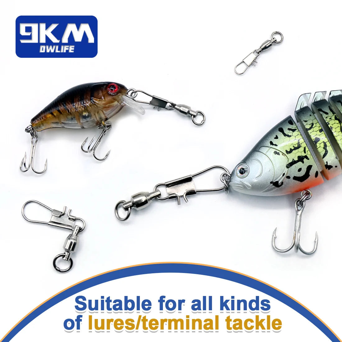 Snap Fishing Swivels Ball Bearing Interlock Snap Pin Stainless Steel Fishing Accessories Fishing Lures Pin Connector