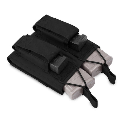 KRYDEX Tactical Double Magazine Pouch 556 M4 M16 AR15 Rifle 9mm Pistol Mag Pouches Carrier Black Shooting Accessories
