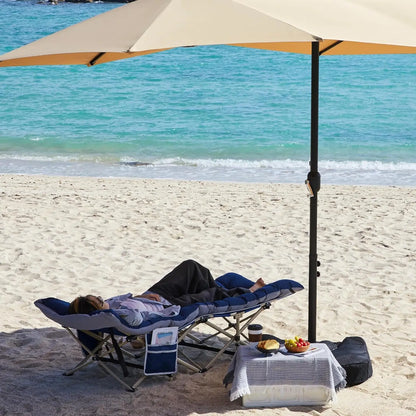 XXL Camping Bed/Camping Cots For Adults, Portable &amp; Foldable Folding Cot Bed With 4" Cozy Mattress, Easy-to-Carry Outdoor Daybed