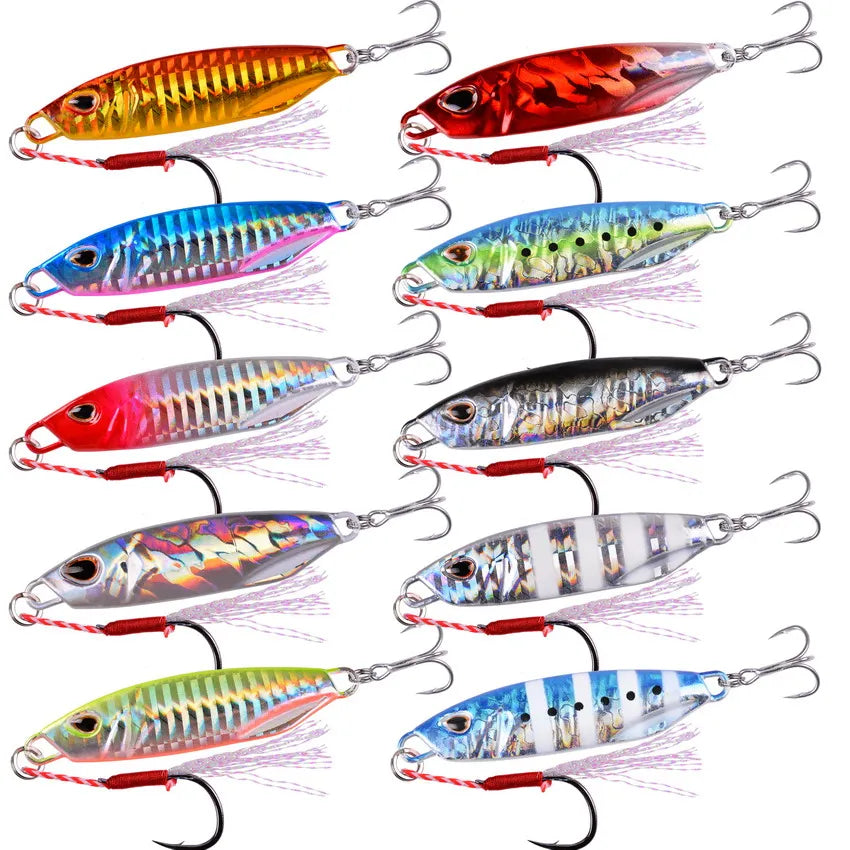 Metal Cast Jig Set Spoon   Trolling Hard Bait Bass Fishing Boat Tackle Trout Jigging Lure Jigs Saltwater Lures