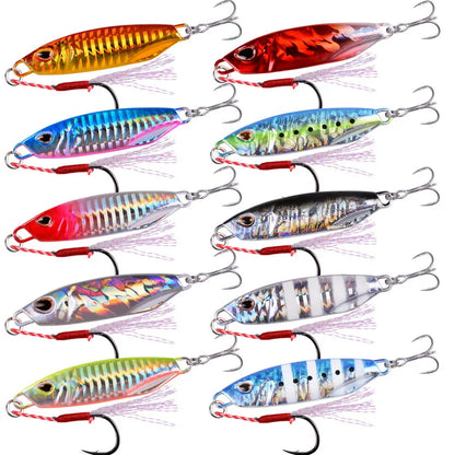 Metal Cast Jig Set Spoon   Trolling Hard Bait Bass Fishing Boat Tackle Trout Jigging Lure Jigs Saltwater Lures