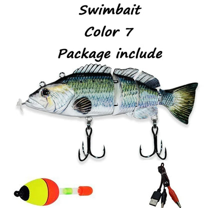 New Fishing Bait Electric Auto Swimming Luress 4-Segment Wobblers For Outdoor Sport Swimbait Fishing Lure USB Rechargeable