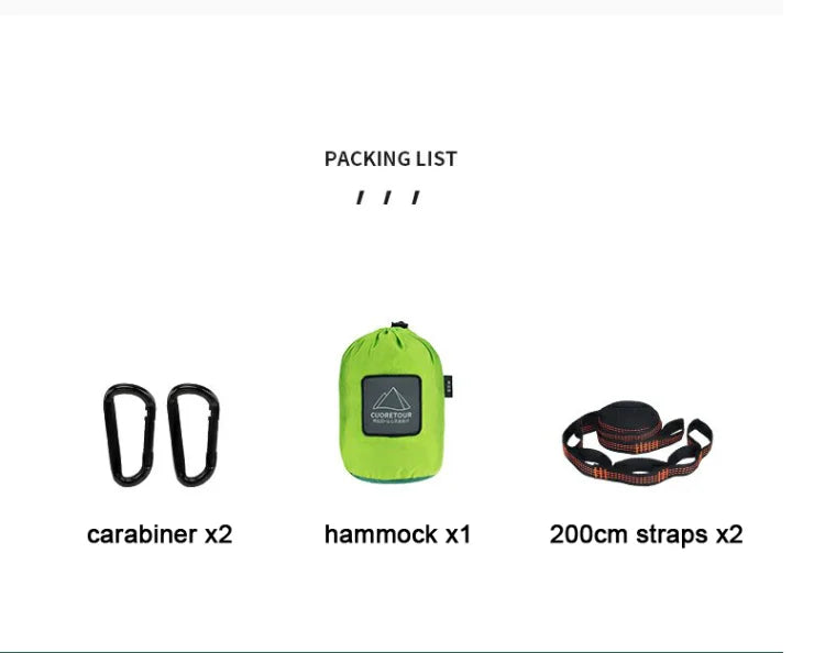 Portable Nylon Parachute Fabric Single and Double Size Outdoor Camping Hiking Garden Hammock