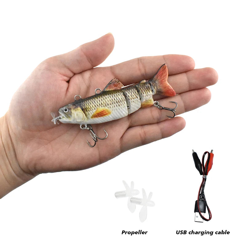 NEW 3.5in Automatic Swimbait Robotic Electric Fishing Lure Auto Multi Jointed Bait USB Rechargeable