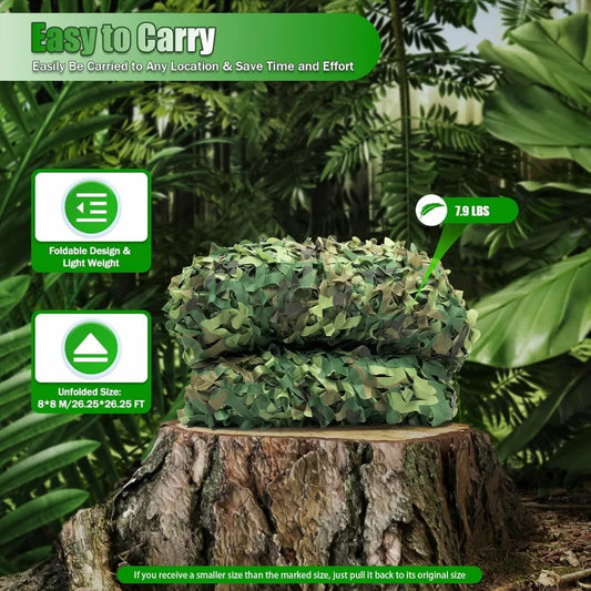 Camouflage Camo Hunting Netting Hide Cover Net 26ft X 26ft