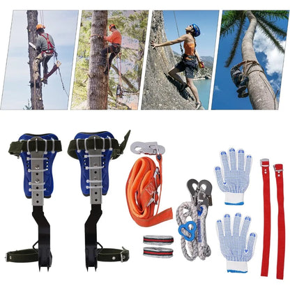 Tree Climbing Spikes Set Adjustable Tree Climbing Gear Tree Climbing Spurs with Safety Guard for Tree Work Hold up to 330lbs