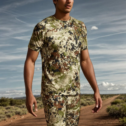 Men's quick-drying printed camo hunting short sleeve