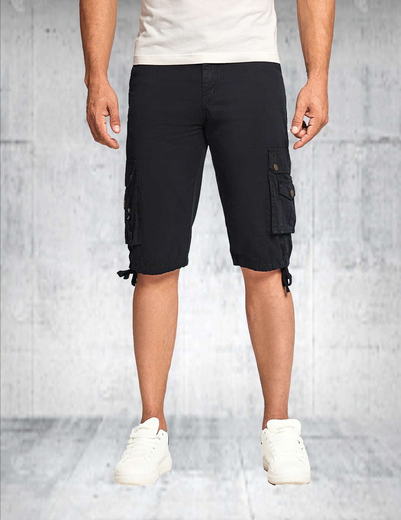 Men's summer new fashionable workwear shorts loose straight cut version trendy and versatile five quarter pants