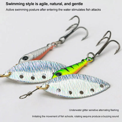 5Pcs Metal Spinner Spoon Fishing Lure Rotating Sequins Bait Hard Bait for Carp Bass Pesca