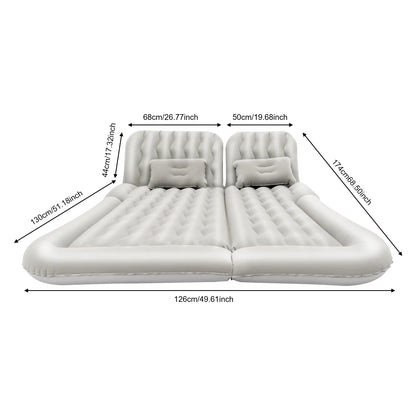 Universal Foldable Inflatable Bed Portable Inflatable Mattress Set Car Back Seat Sleeping Flocking Air Bed Cushion w/Pump+Pillow