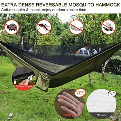 Outdoor camping hammock and mosquito-proof hammock, landing hanging bed net, easy to carry outdoor camping equipment hammock