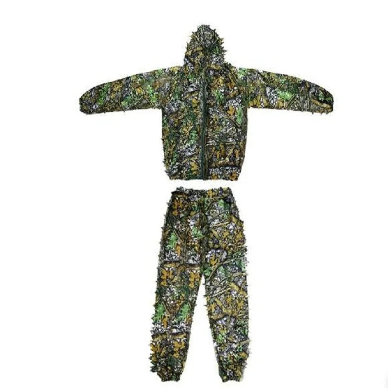Men Women Kids   Suit  Leaves Clothing Hunting Suit Pants Hooded Jacket