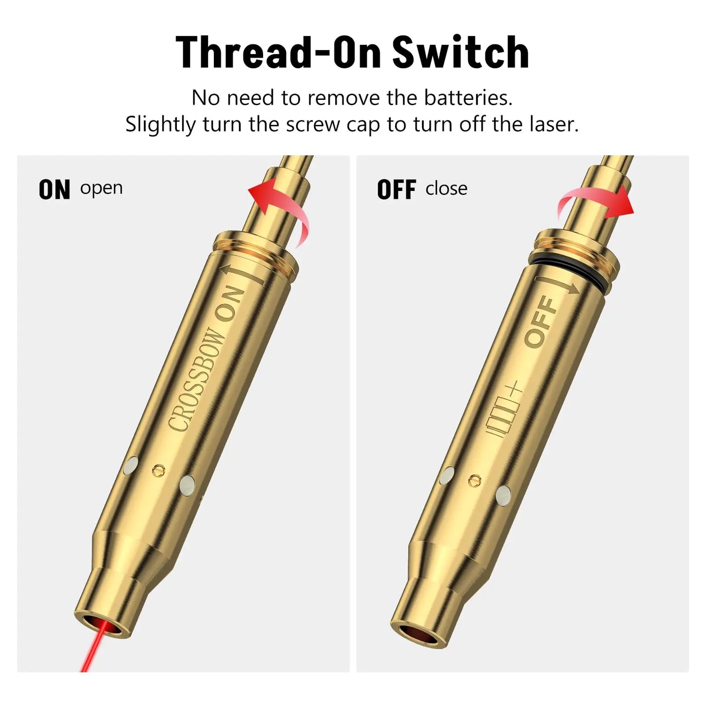 cross bow bore site Crossbow Laser Bore Sight with On Off Switch Red Bow Archery Tool Site Bore sighter Sighting with Extra Batteries