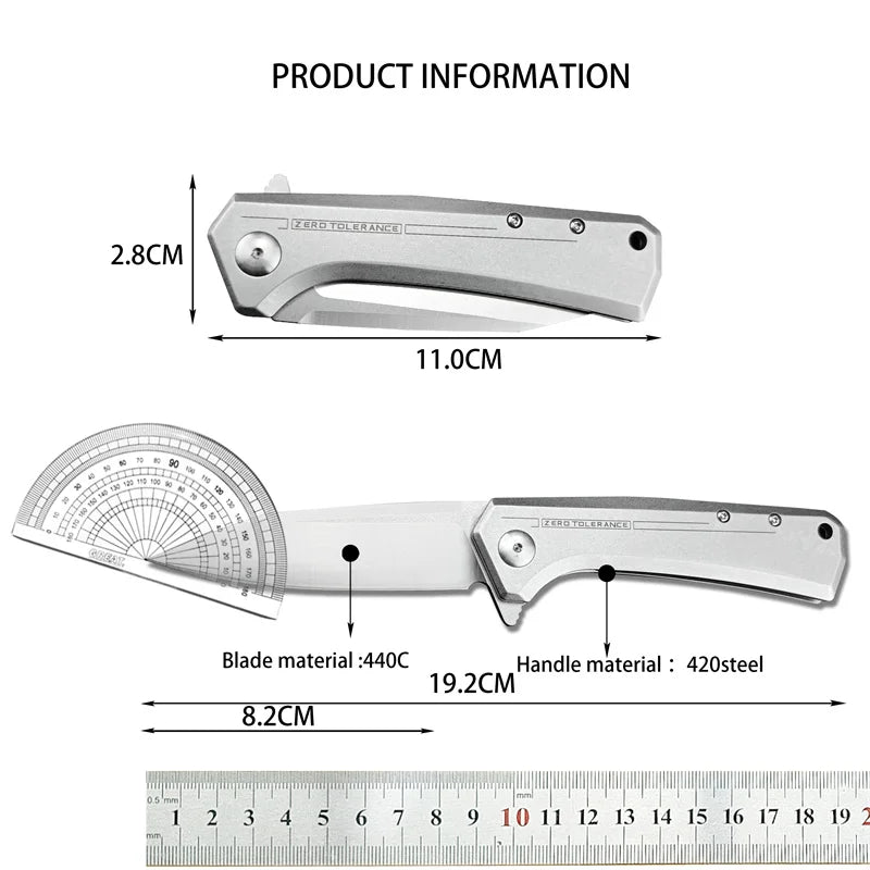 Flipper Marbled Carbon Fiber Folding Knife Tactical Survival Outdoor EDC Pocket Tools
