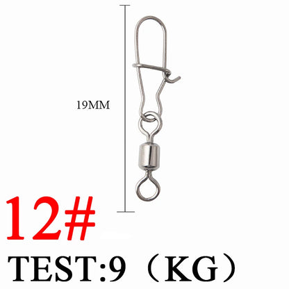 Bearing Rolling Swivel Stainless Steel Snap Pike Fishing Accessories Connector Fishhook Lure Swivels Tackle