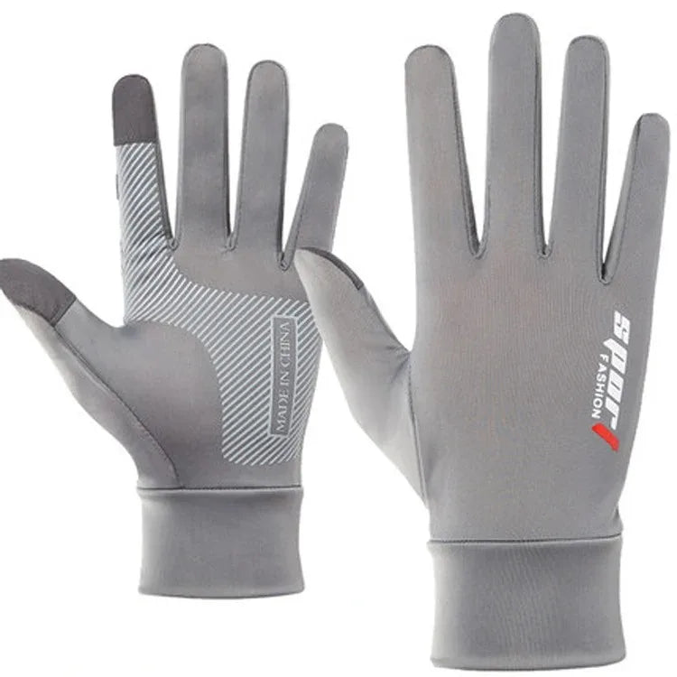 Fishing Gloves Breathable Two Fingers Elastic Summer Ice Silk Sunscreen Anti-slip Apparel