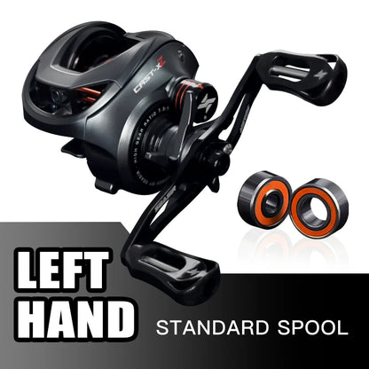 Baitcasting Reel 7.3:1 Hybrid Ceramic Bearing Carbon Fiber Washer Dual Bearing System N52 Brake Fishing Reels