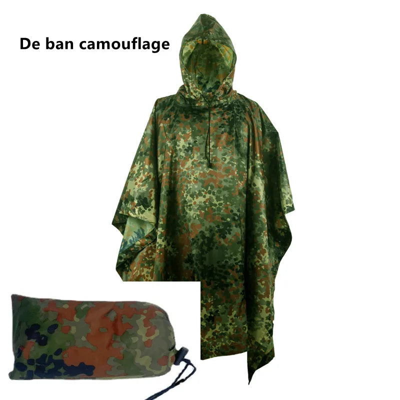 Multifunctional Raincoat Waterproof Poncho Camouflage Cover For Camping Hunting Clothes