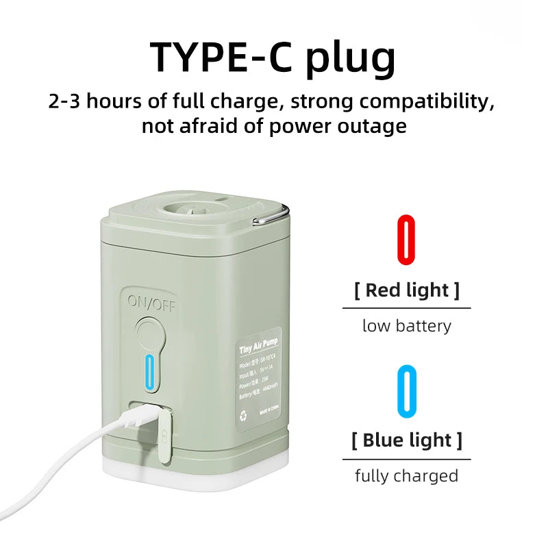 Wireless Air Compressor USB Charging Inflator/Deflator Pumps for Outdoor Camping
