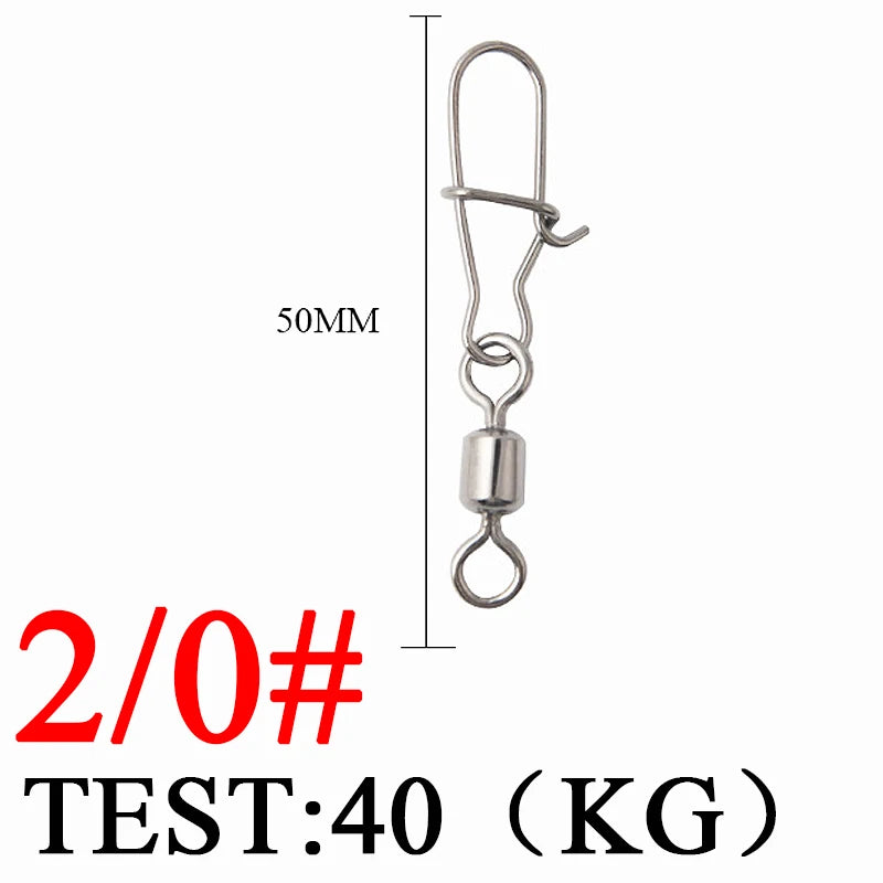 Bearing Rolling Swivel Stainless Steel Snap Pike Fishing Accessories Connector Fishhook Lure Swivels Tackle