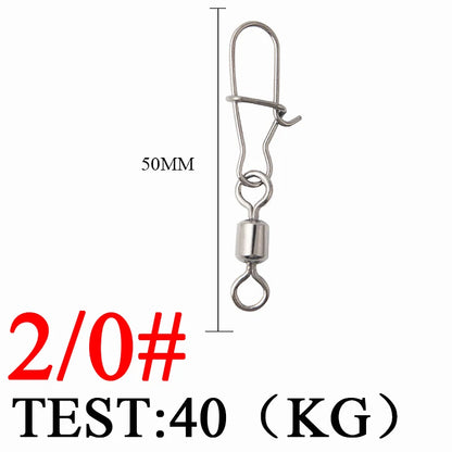 Bearing Rolling Swivel Stainless Steel Snap Pike Fishing Accessories Connector Fishhook Lure Swivels Tackle