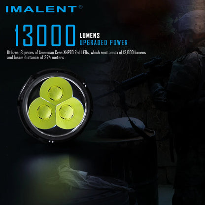 Powerful Flashlight 13000 Lumen  2 LED Rechargeable Waterproof Torch for Camping