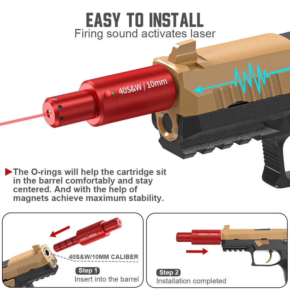 40S&W dual-purpose magnetic suction laser training bullet, red dot laser training bullet, dry powder laser training bullet