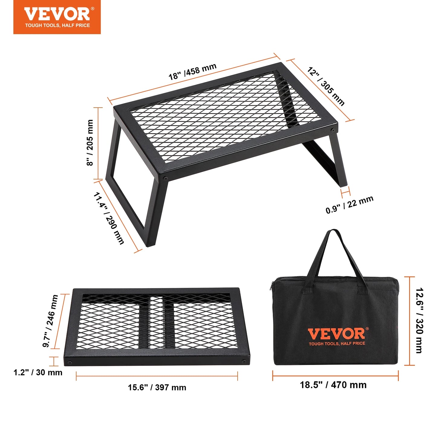 SucceBuy 18/24in Barbecue Charcoal Grill Outdoor Home Appliance for Outdoor Cooking Camping Picnics Beach