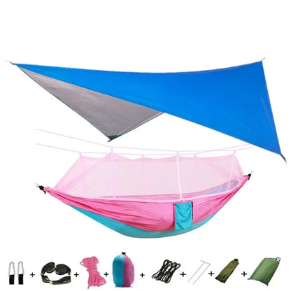 Camping Hammock with Mosquito Net&Rainfly Tent Tarp & Tree Straps