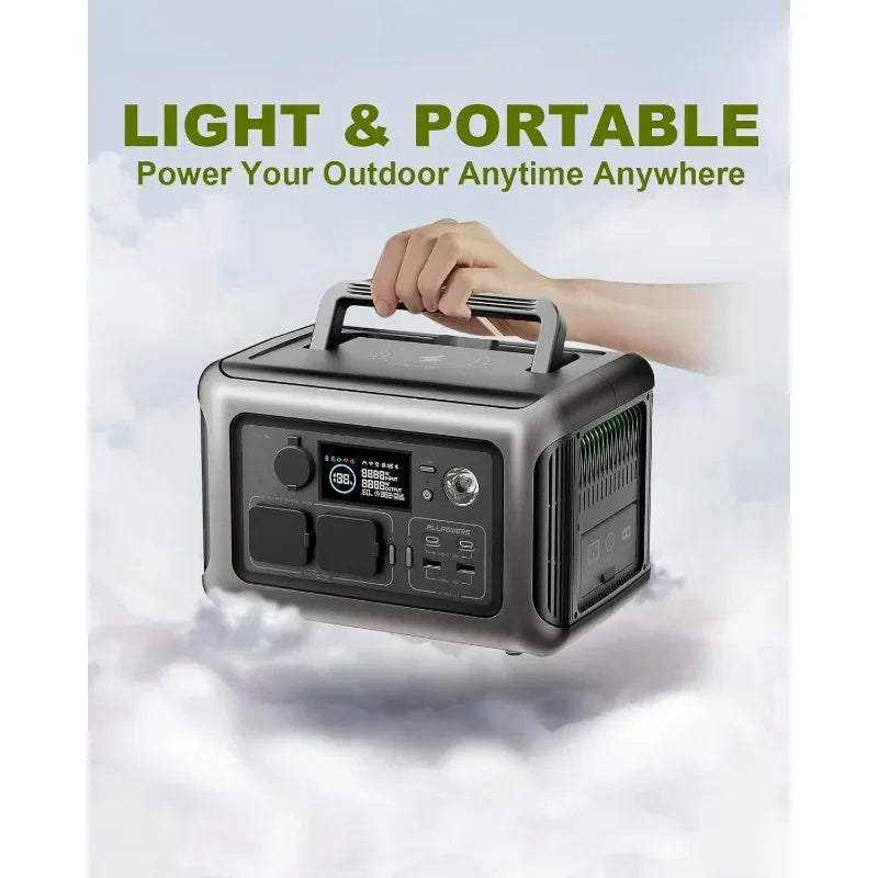 Portable Power Station, 2  400W Max Input, MPPT Solar
