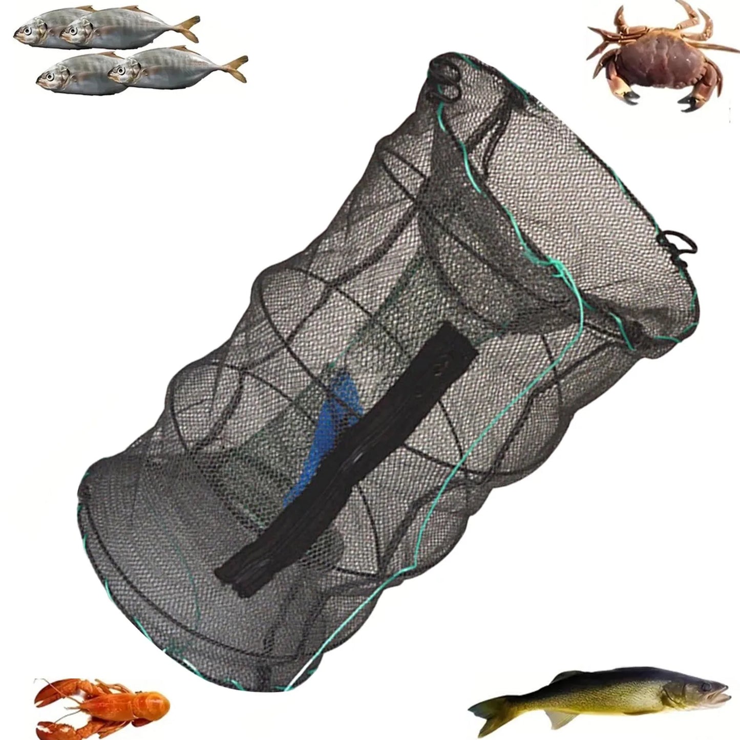 Long Fishing Nets  Shrimp Trap Cage Collapsible Nets Lightweight   for Smelt Eel Craw Fish