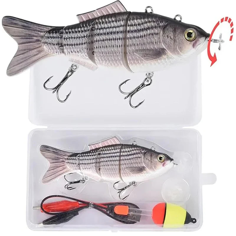 Electric Fishing Lure Multi Jointed Wobbler Swimbait USB Rechargeable Robotic Lure Artificial Hard Baits Fishing Accessories