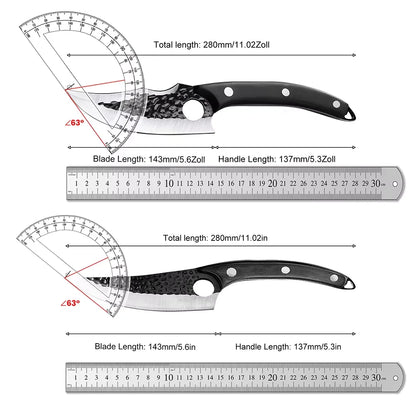 Stainless Steel Hand Forged Knife Cleaver Chef Cooking Cutter Fruit Slicing Meat Cutting Knife Cover