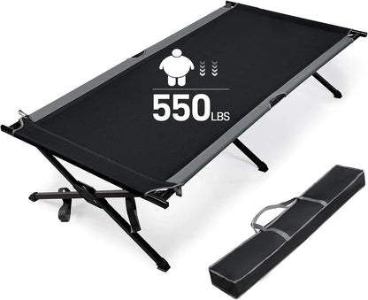 Wide Camping Cot for Adults with Carry Bag