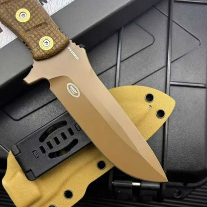 Knife Flax Handle Blade Outdoor Fishing Cutting Hunting