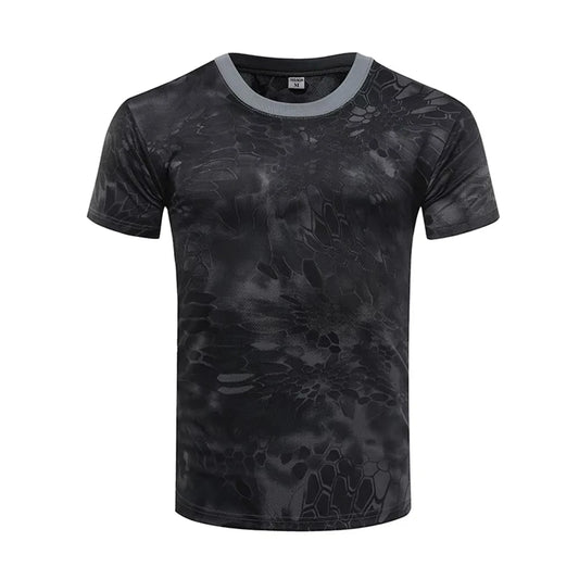 Camouflage 3D T-shirt for men outdoor fashion and casual round-neck short-sleeved hunting   T-shirt lightweight style