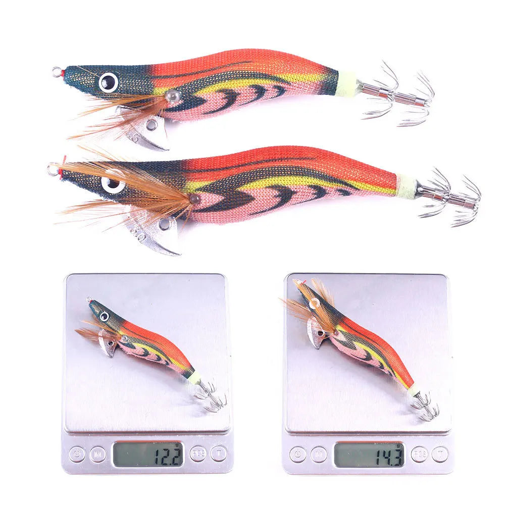 Artificial Hard Bait Luminous Squid Jig Sea Fishing Lure   Shrimp Cuttlefish Squid Rig