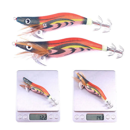 Artificial Hard Bait Luminous Squid Jig Sea Fishing Lure   Shrimp Cuttlefish Squid Rig