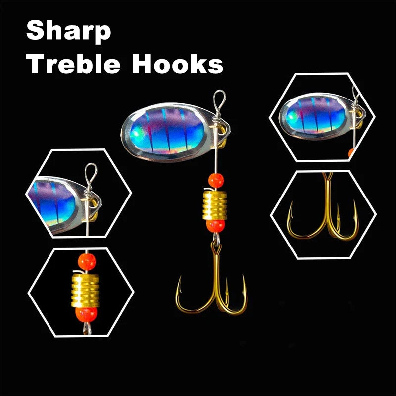 10pcs/Set Metal Spoon Spinner Fishing Lure Spoonbait Crankbaits Wobblers Bait For Bass Pike Crochet Freshwater Fishing