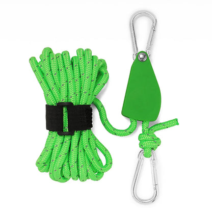 4mm 4m Awning Wind Rope Fastener Reflective Tent Wind Rope Fixed Buckle with Carabiner Wind Rope Fastener Adjustable for Outdoor