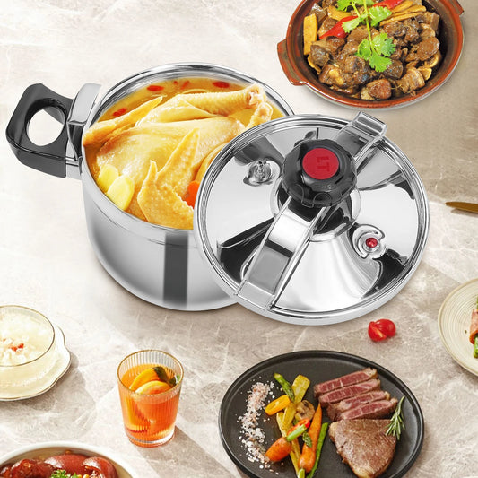 Pressure Cooker 4.54 Qt, Stainless Steel Build, Fast Cooking