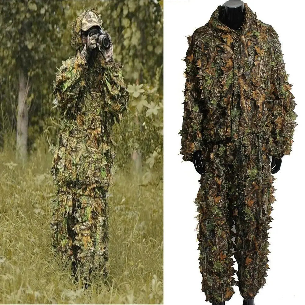Camouflage 3D Leafy   Hunting Clothing Combat Clothes Set